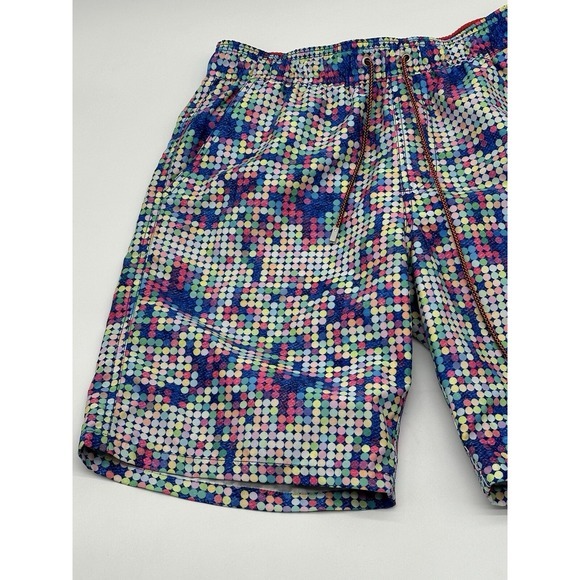 Mens Small Bugatchi multicolor Print‎ mesh lined swim trunks shorts - Picture 2 of 9